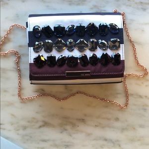 Ten Baker Maroon, Blue and White Crossbody bag